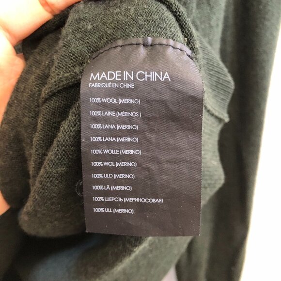 CLUB MONACO 100% Merino Wool Men's Merino Quarter Zip Pullover Sweater Size Larg - Picture 7 of 8